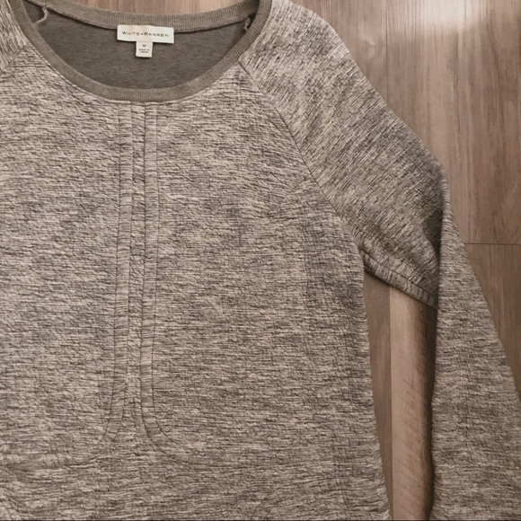 White & Warren long-sleeve heathered gray dress - Picture 3 of 15